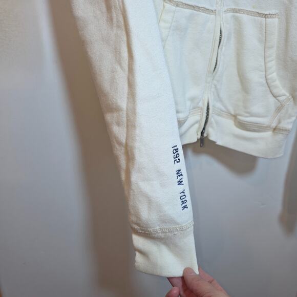 Vintage Y2K Abercrombie & Fitch Hoodie Zip Up White Womens Size M 1892 New York - Picture 4 of 9